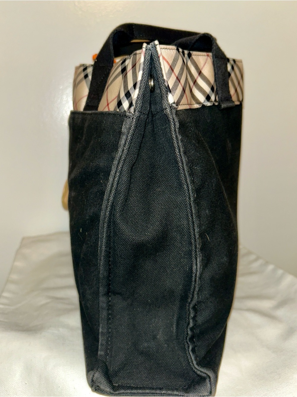 BURBERRY Nova Check Blue Label Hand Bag Canvas Black Beige Authentic. - Picture 5 of 7